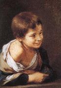 Bartolome Esteban Murillo Window, smiling boy France oil painting reproduction